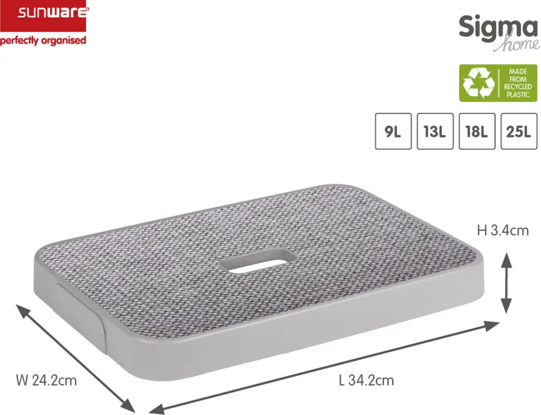 Sunware Sigma Home Deksel Stof Grijs - Opbergbox 25L