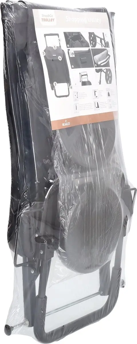 Beagles Shop & Go Boodschappenwagen 21551111 - 40L - Donkergrijs