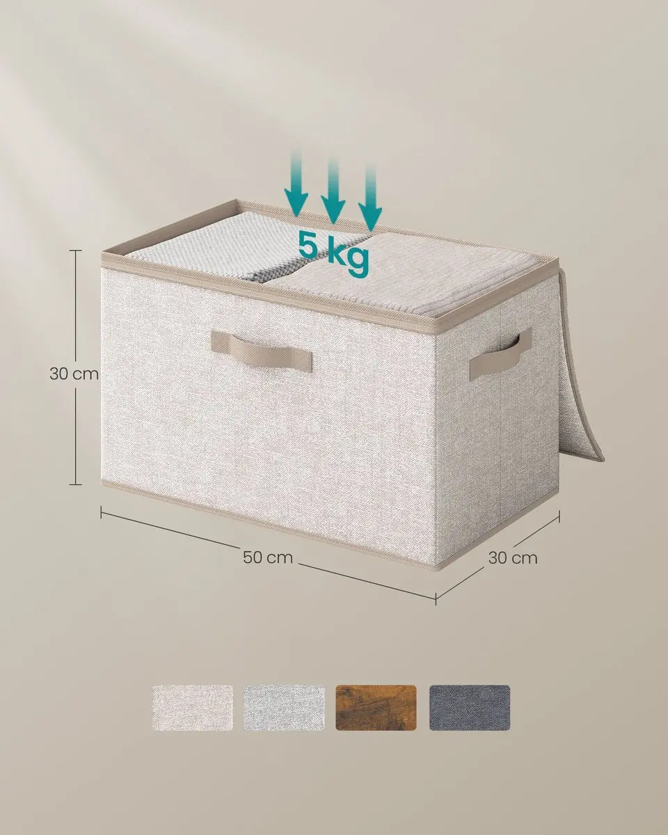 Songmics Opbergbox RZB050LZ04 - 3 Stuks - 45L - Zandbeige - afbeelding 6 van 6
