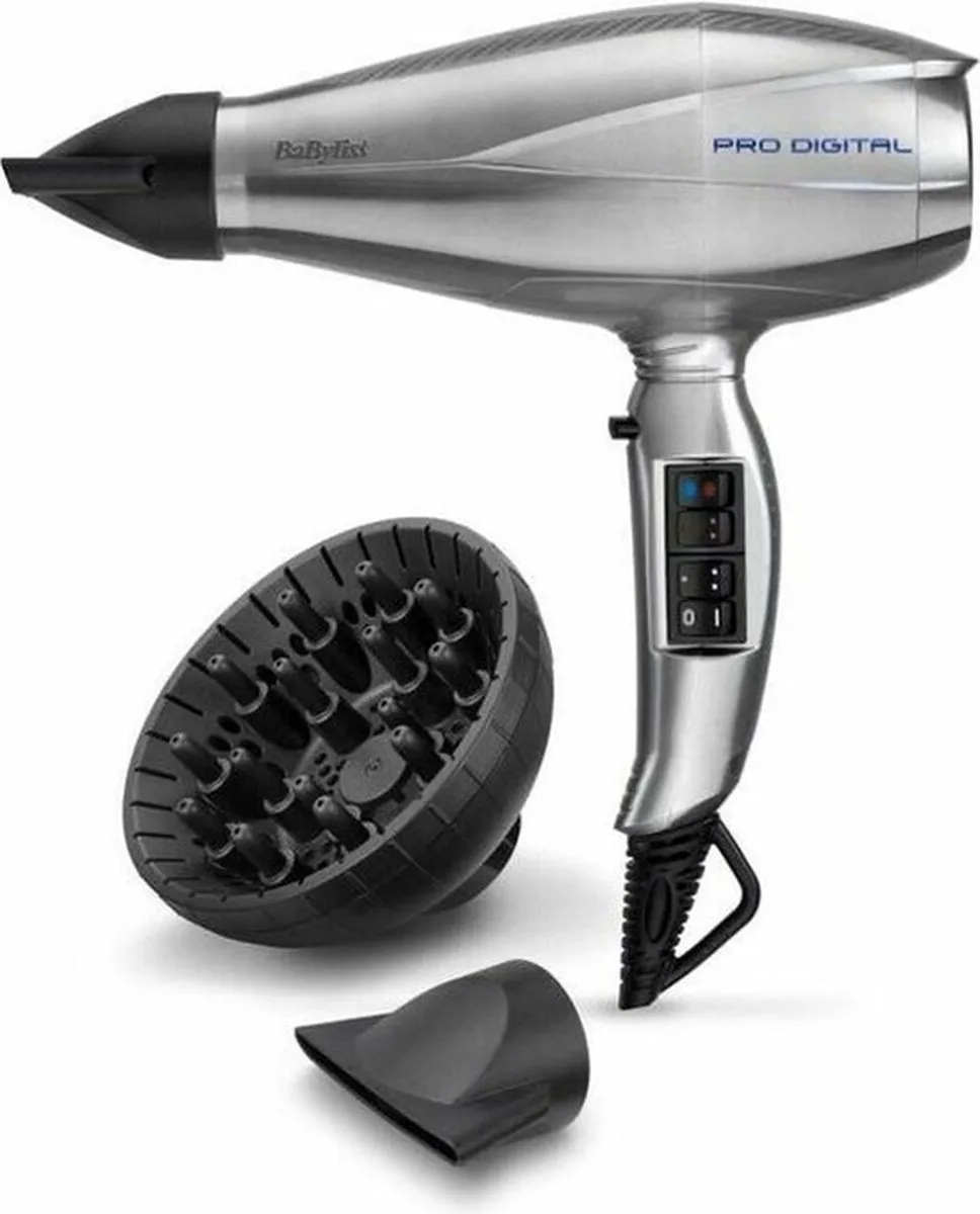 BaByliss Pro Digital Föhn 6000E - 2200W - Diffuser + 2 Blaasmonden - Digitale motor