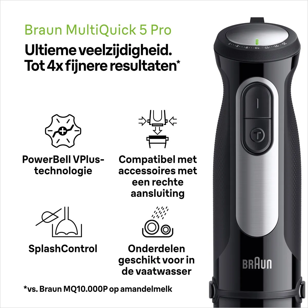 Braun MultiQuick 5 Pro MQ55.755M Staafmixer - 1000W - Zwart