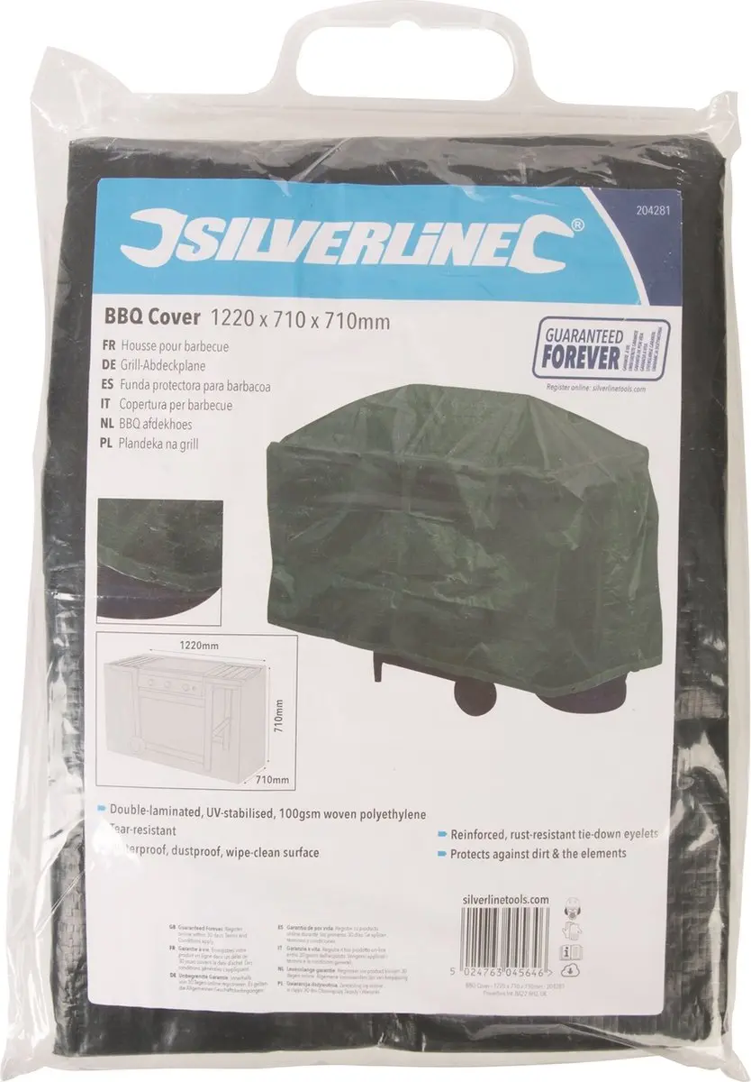Silverline BBQ Afdekhoes 122x71x71cm - Wit