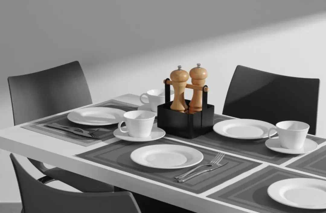 HENDI Placemats Geweven - 6 Stuks 450x300mm - Grijs