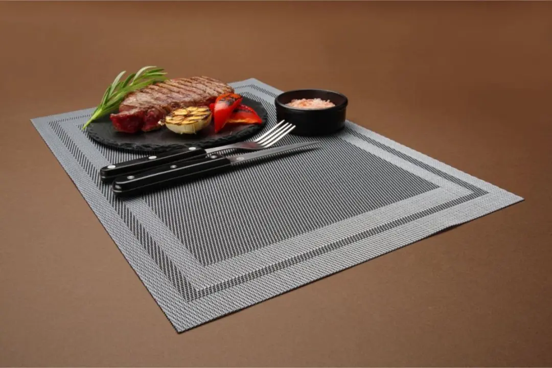 HENDI Placemats Geweven - 6 Stuks 450x300mm - Grijs