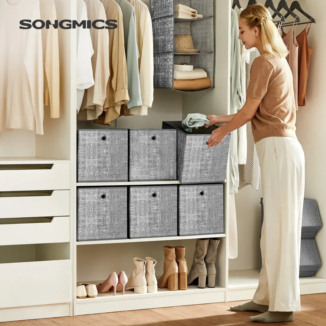 Songmics Opbergbox Grijs Gemêleerd - 6 Stuks 27L - afbeelding 5 van 6