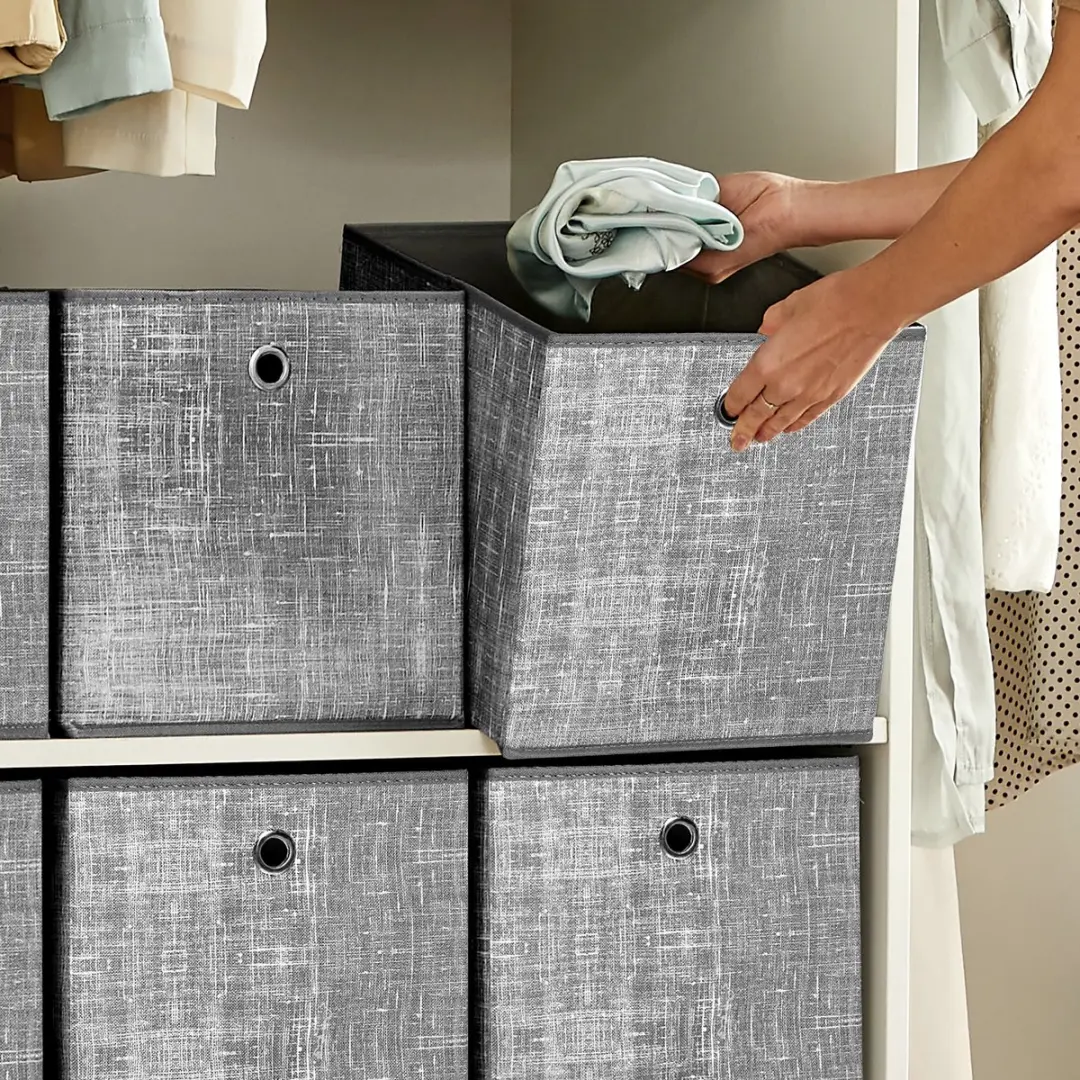 Songmics Opbergbox Grijs Gemêleerd - 6 Stuks 27L - afbeelding 2 van 6