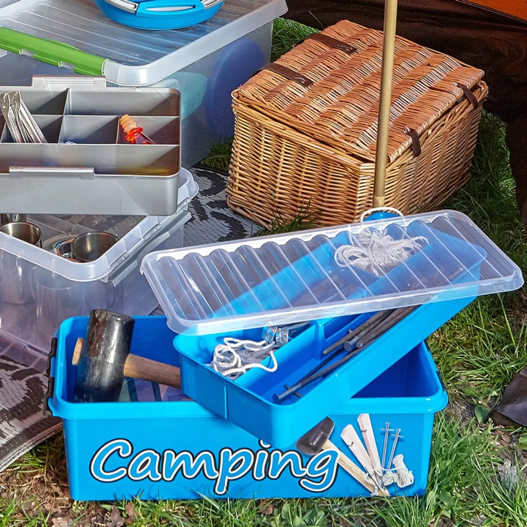 Sunware Q-line Campingbox 9,5L - 48,5x19x14,7cm - Blauw/Zwart