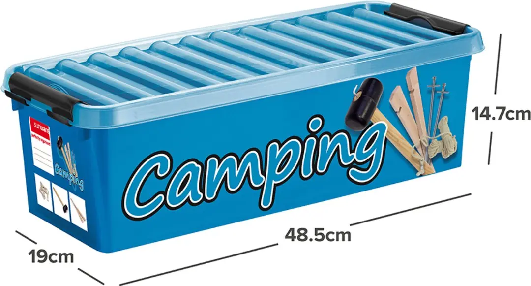 Sunware Q-line Campingbox 9,5L - 48,5x19x14,7cm - Blauw/Zwart