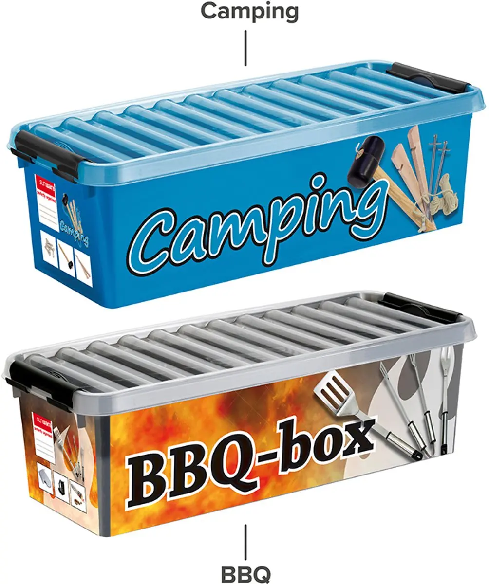 Sunware Q-line Campingbox 9,5L - 48,5x19x14,7cm - Blauw/Zwart