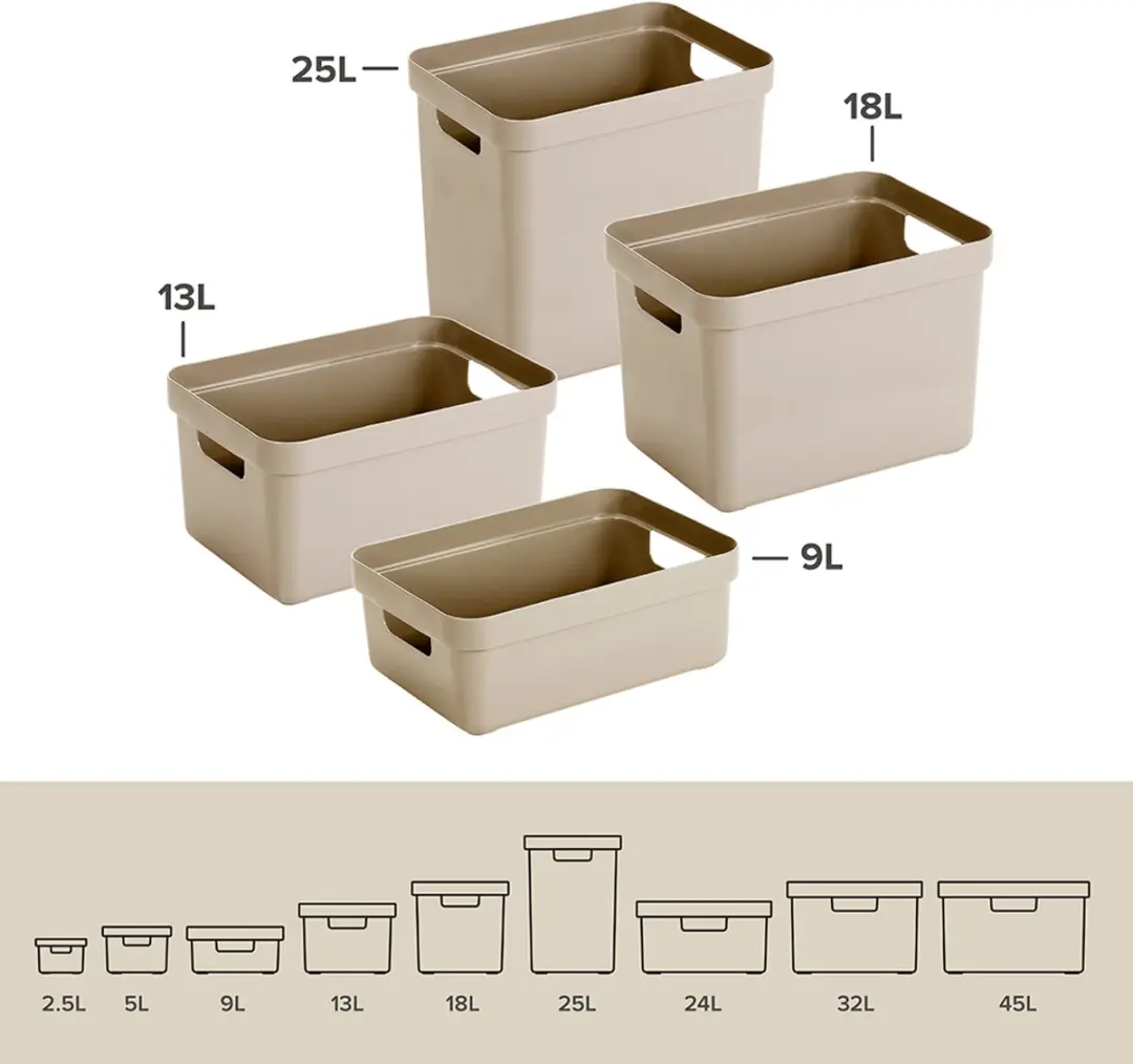 Sunware Sigma Home Opbergbox 18L - 35x24.6x24.3cm Beige