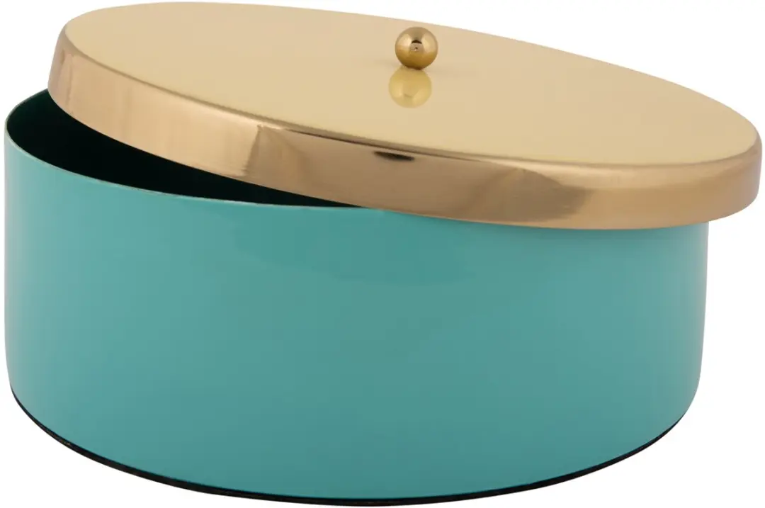 Present Time Double Funky Large Opbergbox - Turquoise & Geel