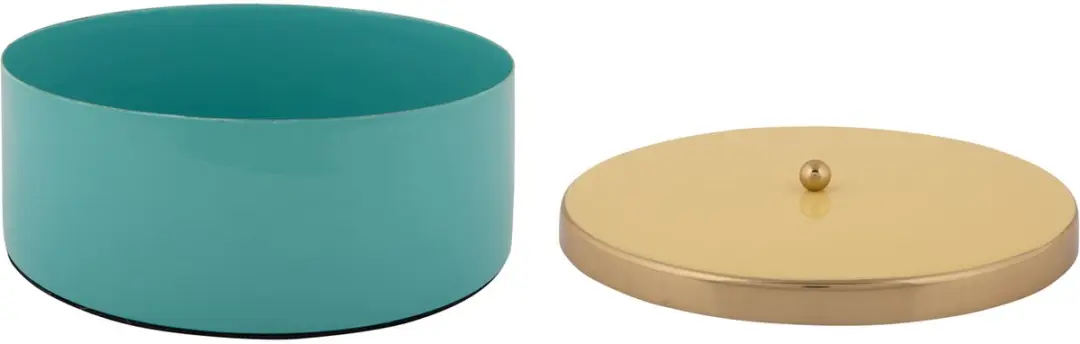 Present Time Double Funky Large Opbergbox - Turquoise & Geel