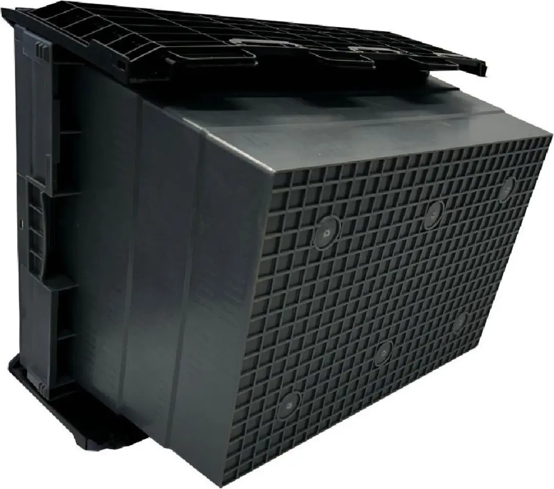 Vogue Kunststof Transportopbergkrat DX995 - 600x400x320mm - Zwart