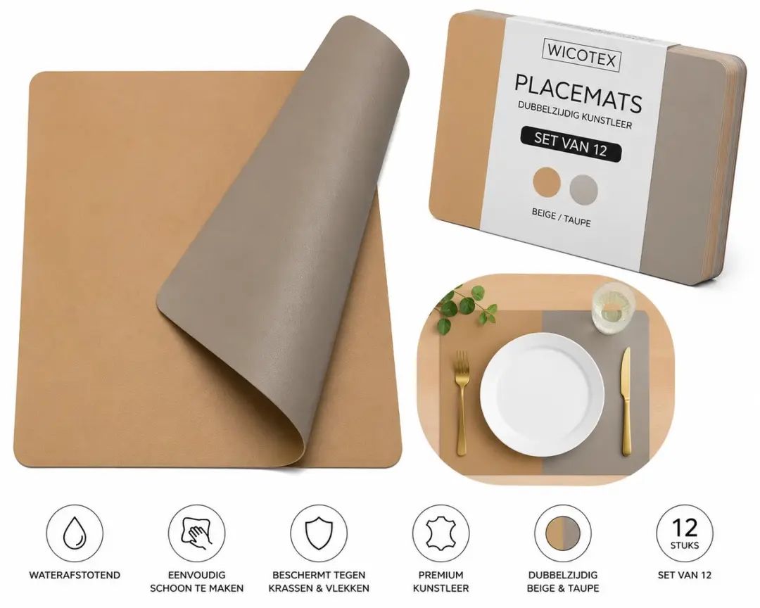 Wicotex Placemats Kunstleer Desert Taupe Moon