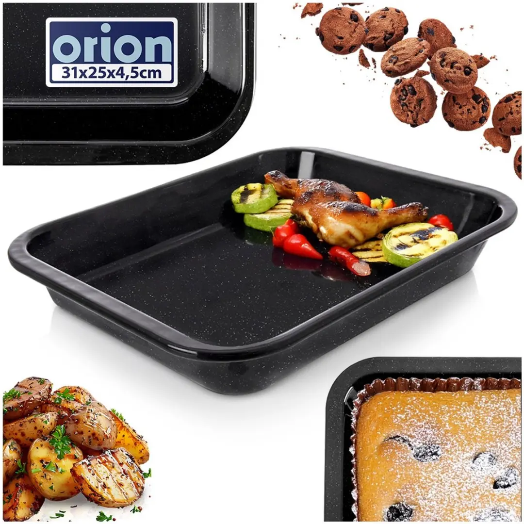 Orion Geëmailleerde Bakplaat 31x25x4,5cm - Zwart - afbeelding 5 van 5