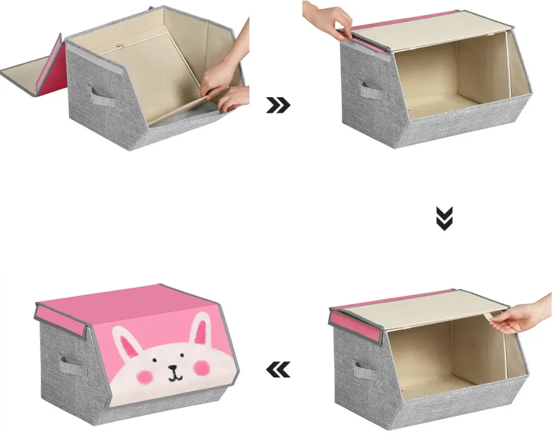 Songmics Kinderkoffer 3-delig Opbergboxen Diermotief - 33L - 3 Stuks - afbeelding 4 van 6