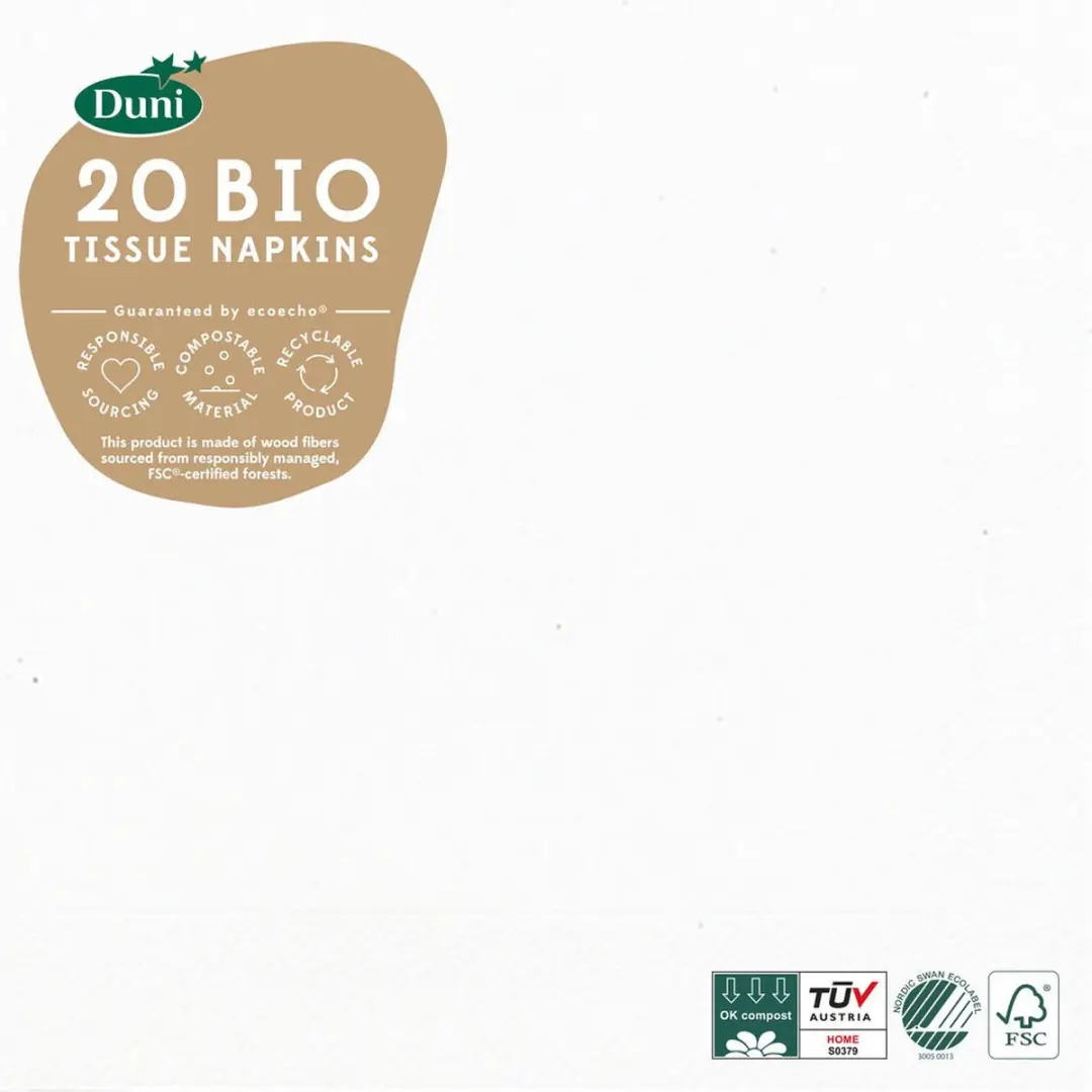 Duni Icewhite Servetten 33x33cm - 3 Lagen - 20 Stuks