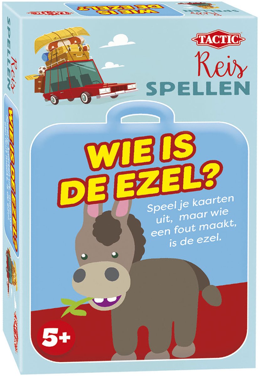 Tactic Wie is de Ezel? – Bordspel – Compacte Editie – Snel en Hilarisch Familiespel – Vanaf 5 Jaar – 2 tot 8 Spelers