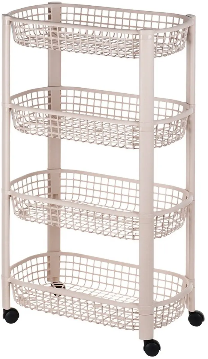 Excellent Houseware 4-Lagen Verrijdbaar Rek 019000010 - Beige
