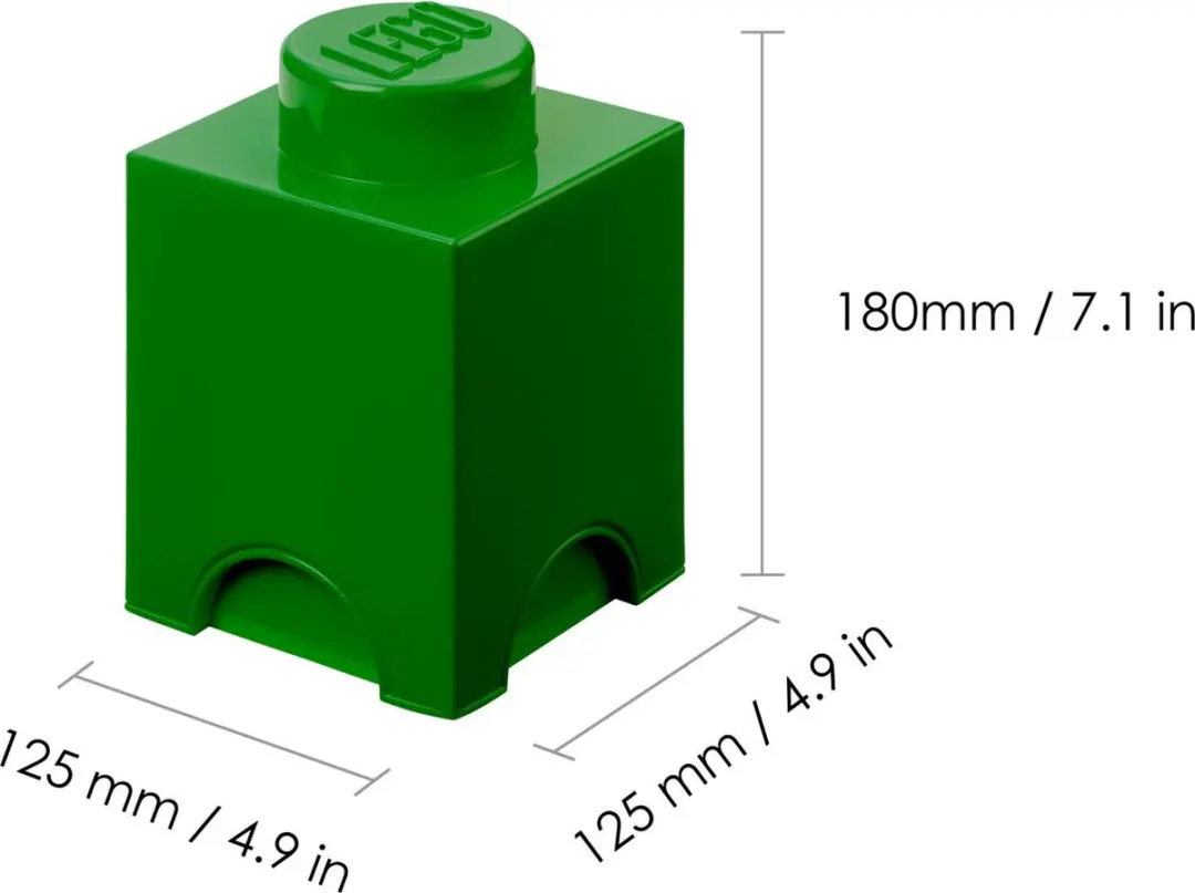 Lego - Opbergbox Brick 1 Vierkant - Polypropyleen - Groen