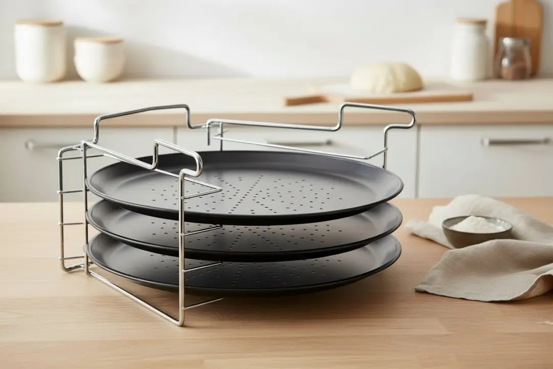 Cookinglife Pizza Bakplaat Set 4-delig - Ø32cm - Grijs