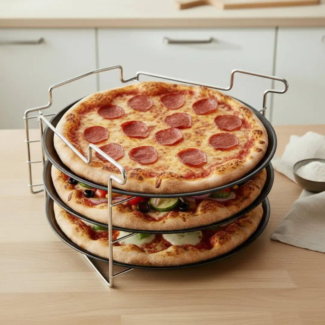 Cookinglife Pizza Bakplaat Set 4-delig - Ø32cm - Grijs