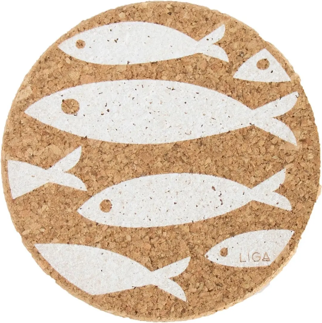 Liga Kurk Onderzetter Vis Set 4 Stuks - Ø10cm