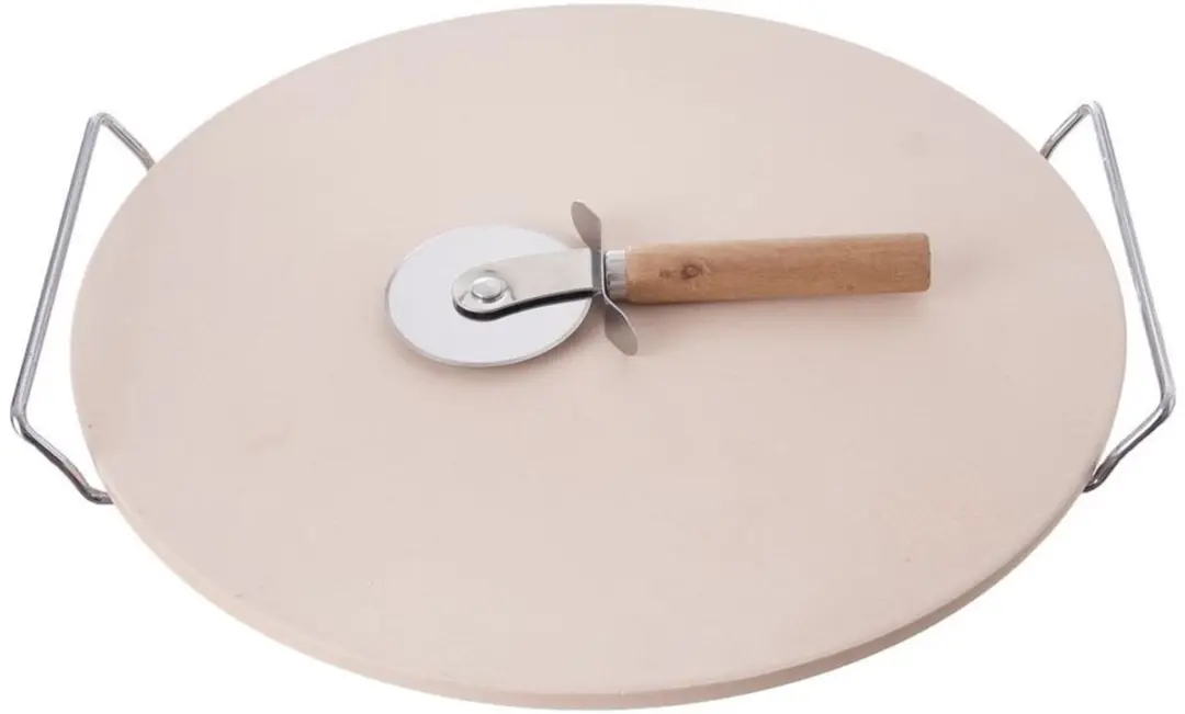 Orion Pizzasteen Set 33cm - Sjamoet - Inclusief Mes en Standaard - afbeelding 6 van 6