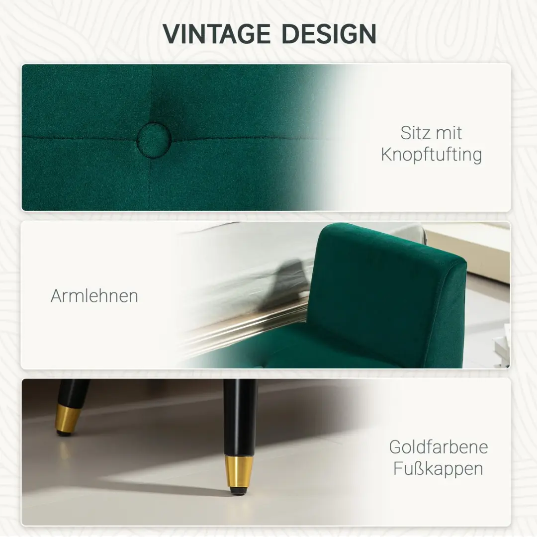 Homcom Sitzbank - 107x42x65cm - Grijs - afbeelding 4 van 6