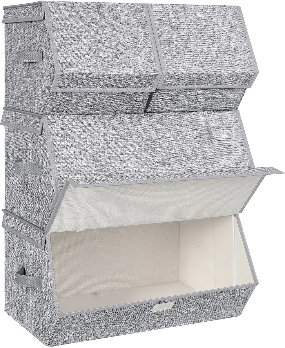 Songmics Opbergboxen 4-delig 132L Grijs - Magnetisch