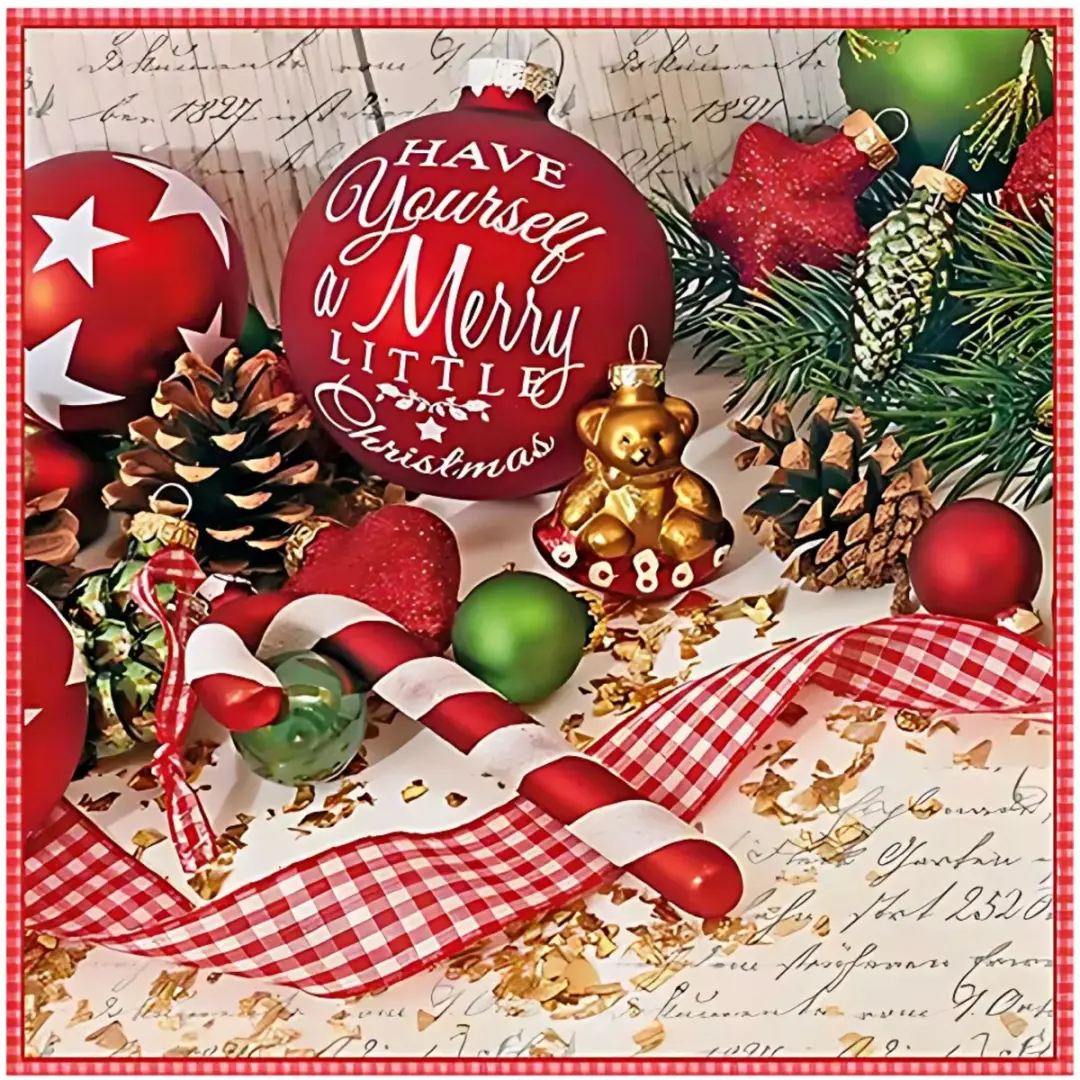 Duni Kerst Servettenhouder 33x33cm - 3 Lagen - Multi