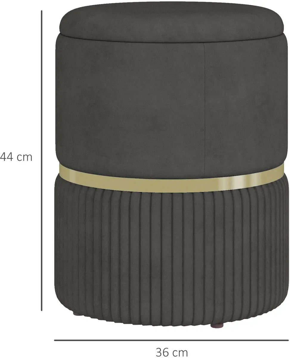 Homcom Opbergpoef Grijs 36x36x44cm