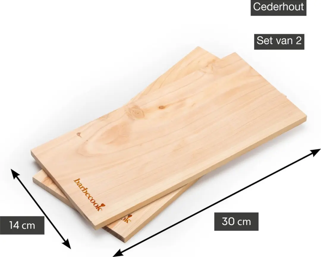 Barbecook Rookplanken Cederhout 14x30cm - Set van 2