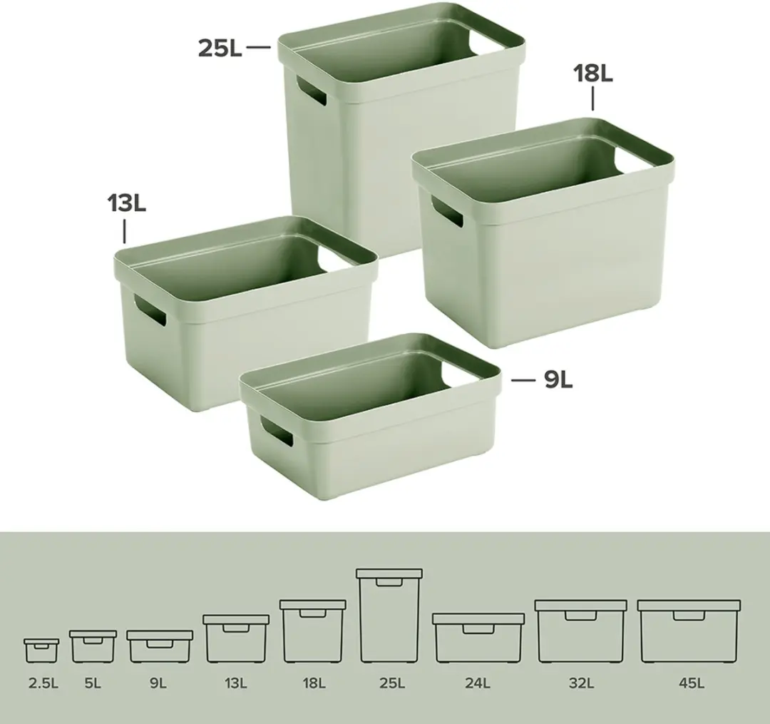 Sunware Sigma Home Opbergbox 18L - 35x24.6x24.3cm - Groen
