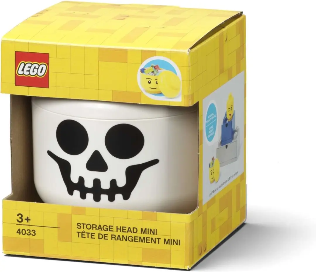 LEGO Opbergbox Hoofd Skelet Mini - Wit - afbeelding 6 van 6