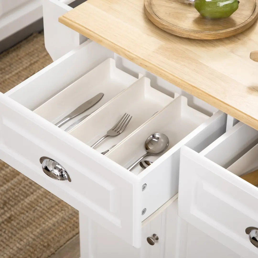 HOMCOM-Keukeneiland-Hout-110x45x91cm-Wit