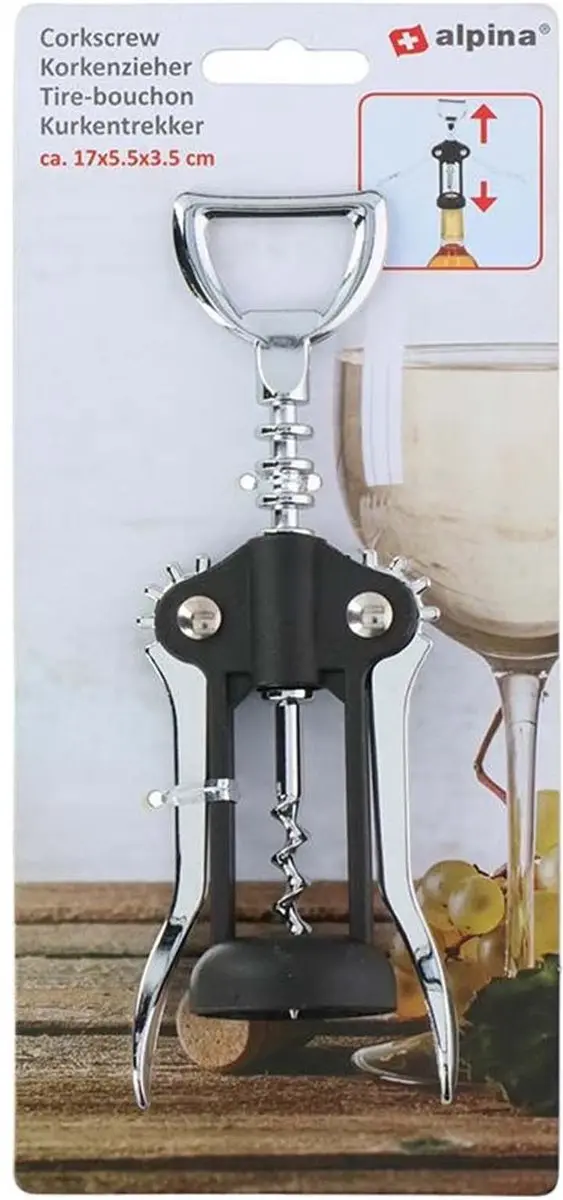 Alpina Kurkentrekker 17cm - Zwart/Zilver