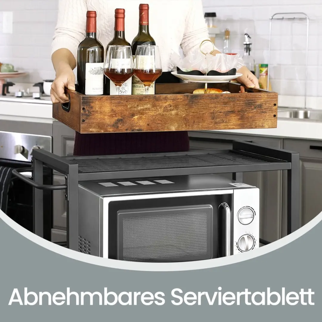 Keukentrolley - Met dienblad - Vintage bruin