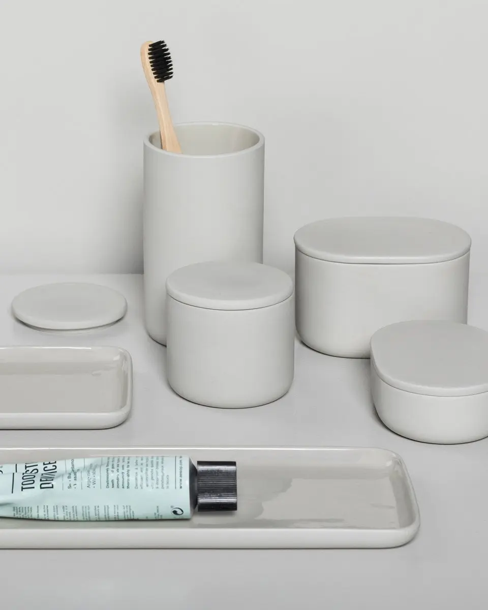 Serax - Bertrand Lejoly - Cose - Ovaal potje met deksel L - Beige - H 6,5cm