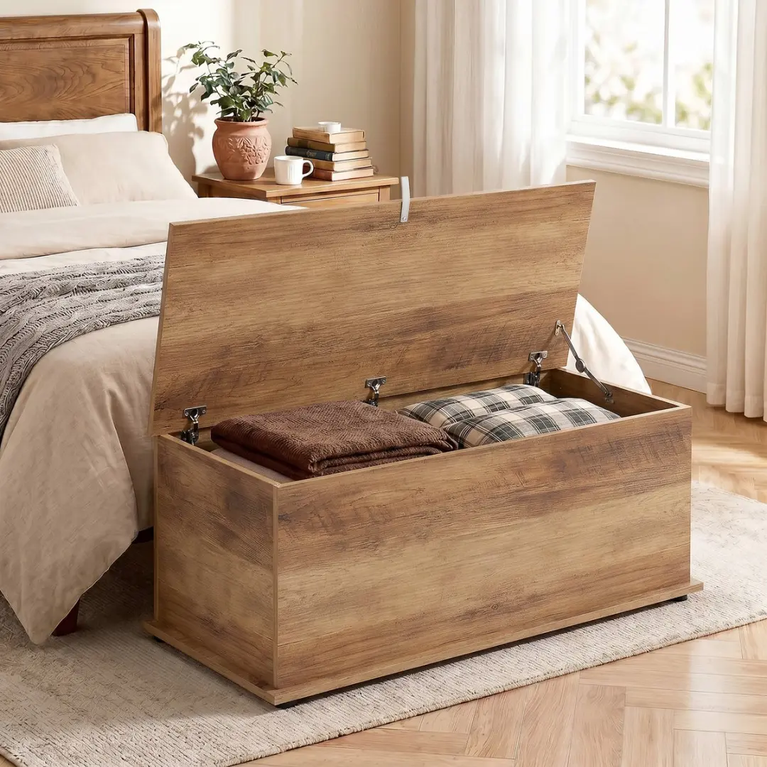 HOMCOM Opbergkist - Spaanplaat - 100x40x40cm - Bruin