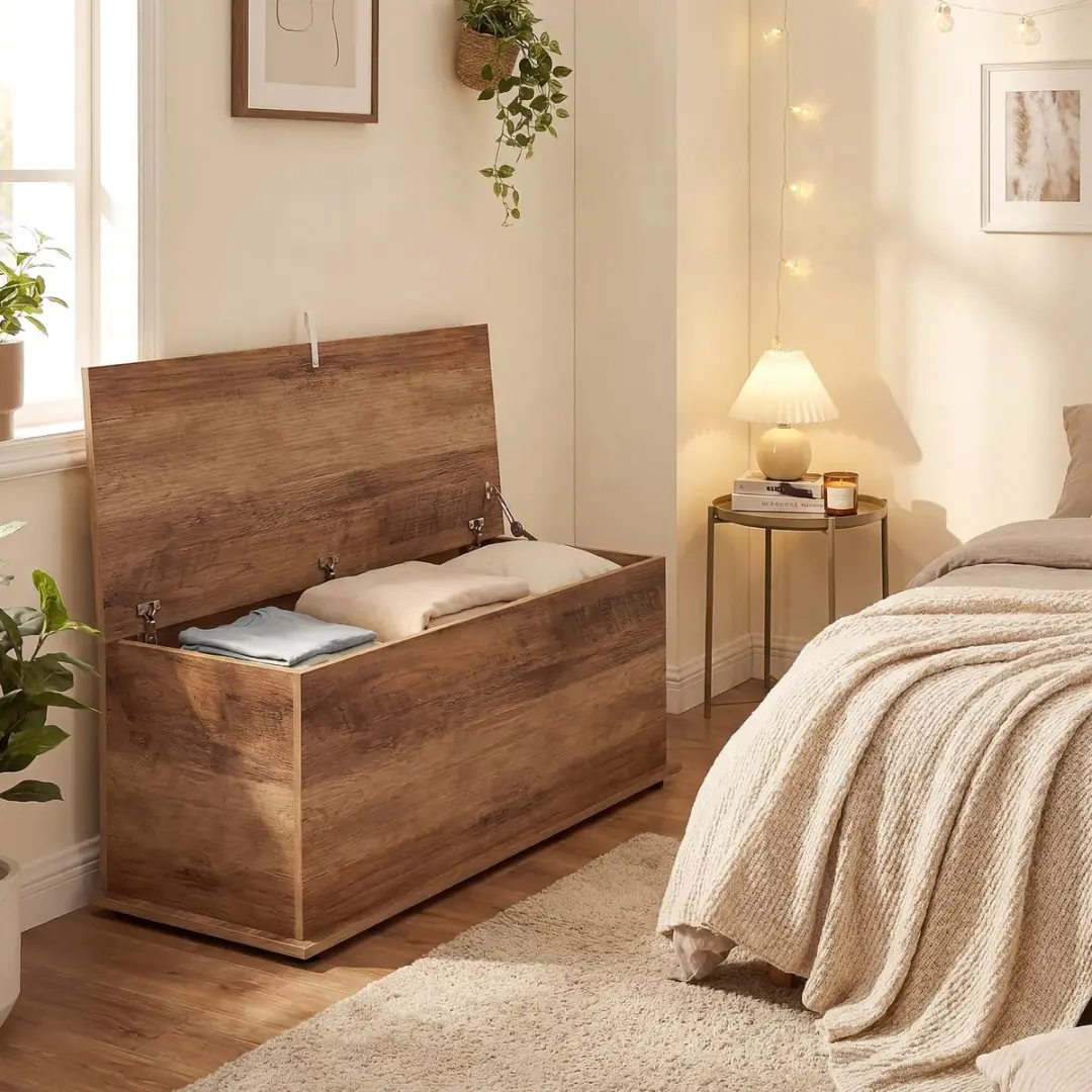 HOMCOM Opbergkist - Spaanplaat - 100x40x40cm - Bruin