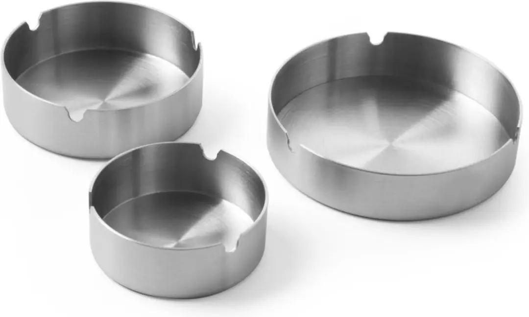 HENDI 440803 Compacte Metal Asbak - Ø80x30mm - RVS