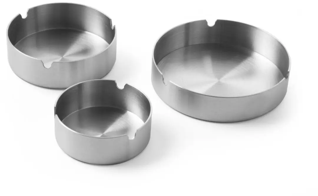 HENDI 440803 Compacte Metal Asbak - Ø80x30mm - RVS