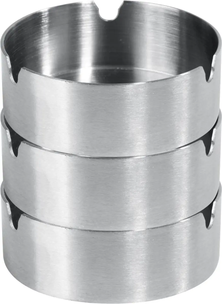 HENDI 440803 Compacte Metal Asbak - Ø80x30mm - RVS