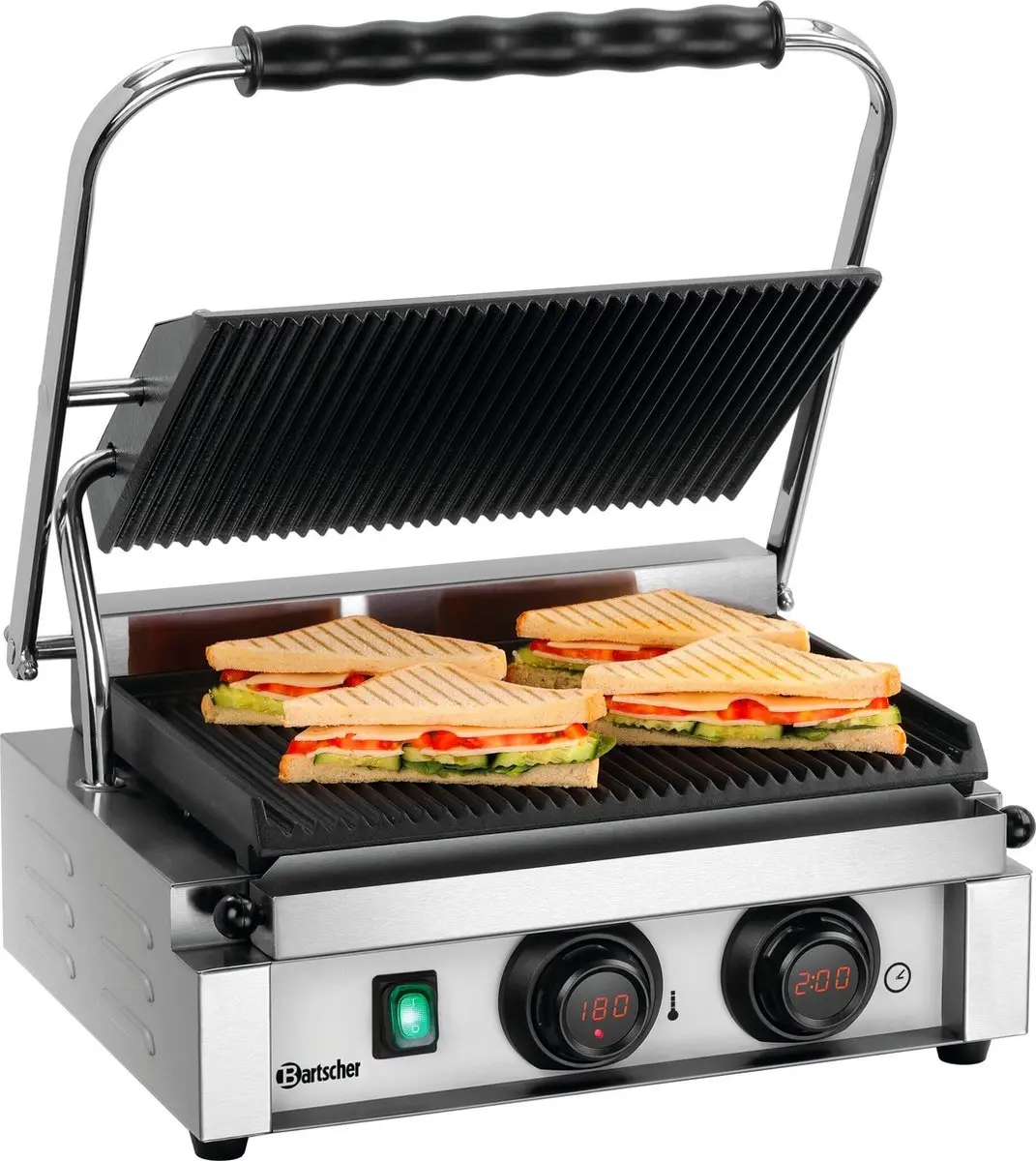 Bartscher Panini-MDI Contactgrill 2200W - Zilver