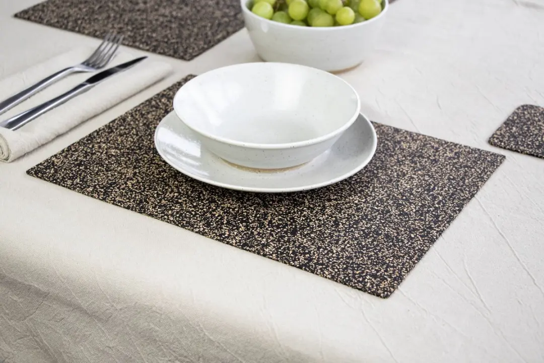 Liga Dash Placemat Rechthoek Set 4 Stuks - Kurk Beige