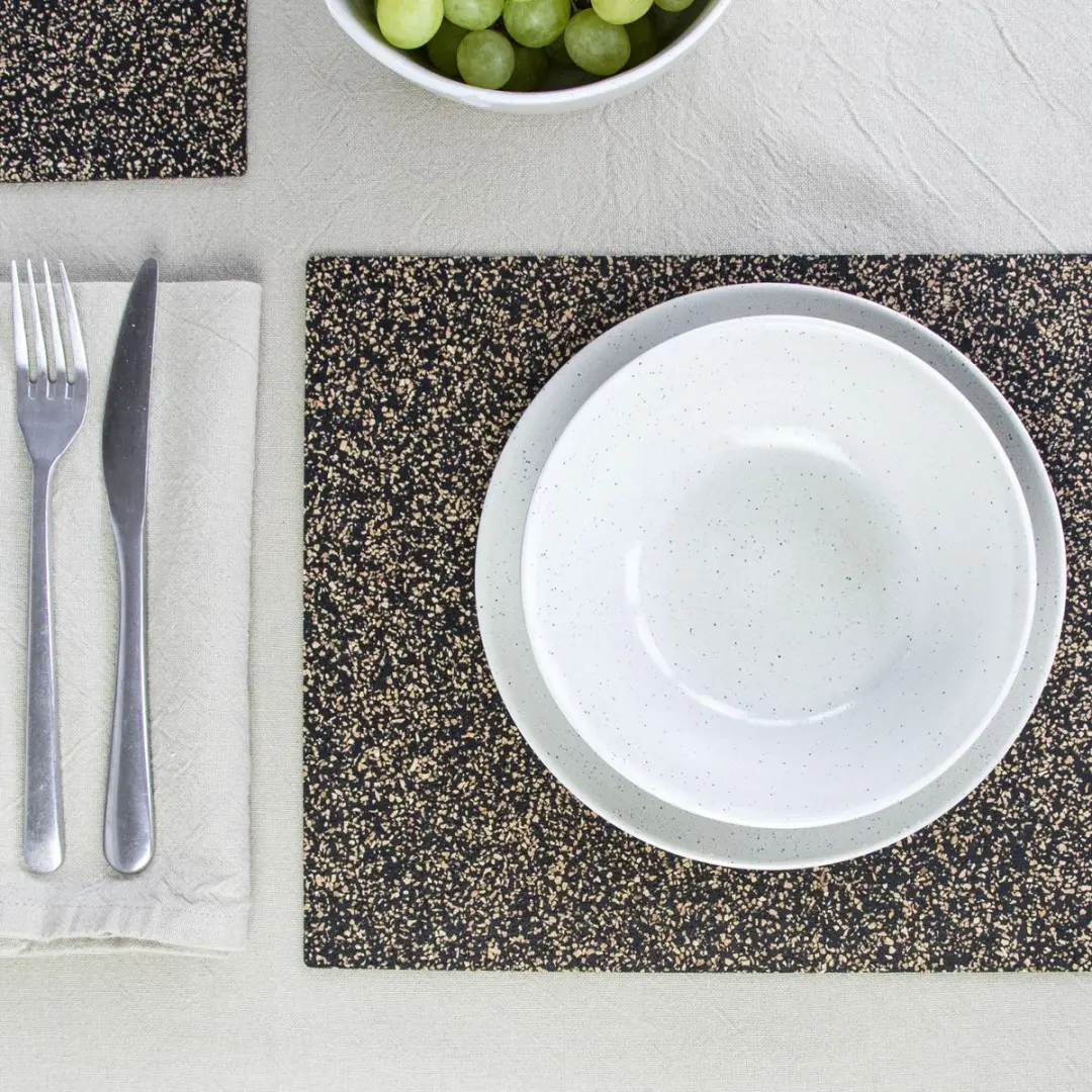 Liga Dash Placemat Rechthoek Set 4 Stuks - Kurk Beige