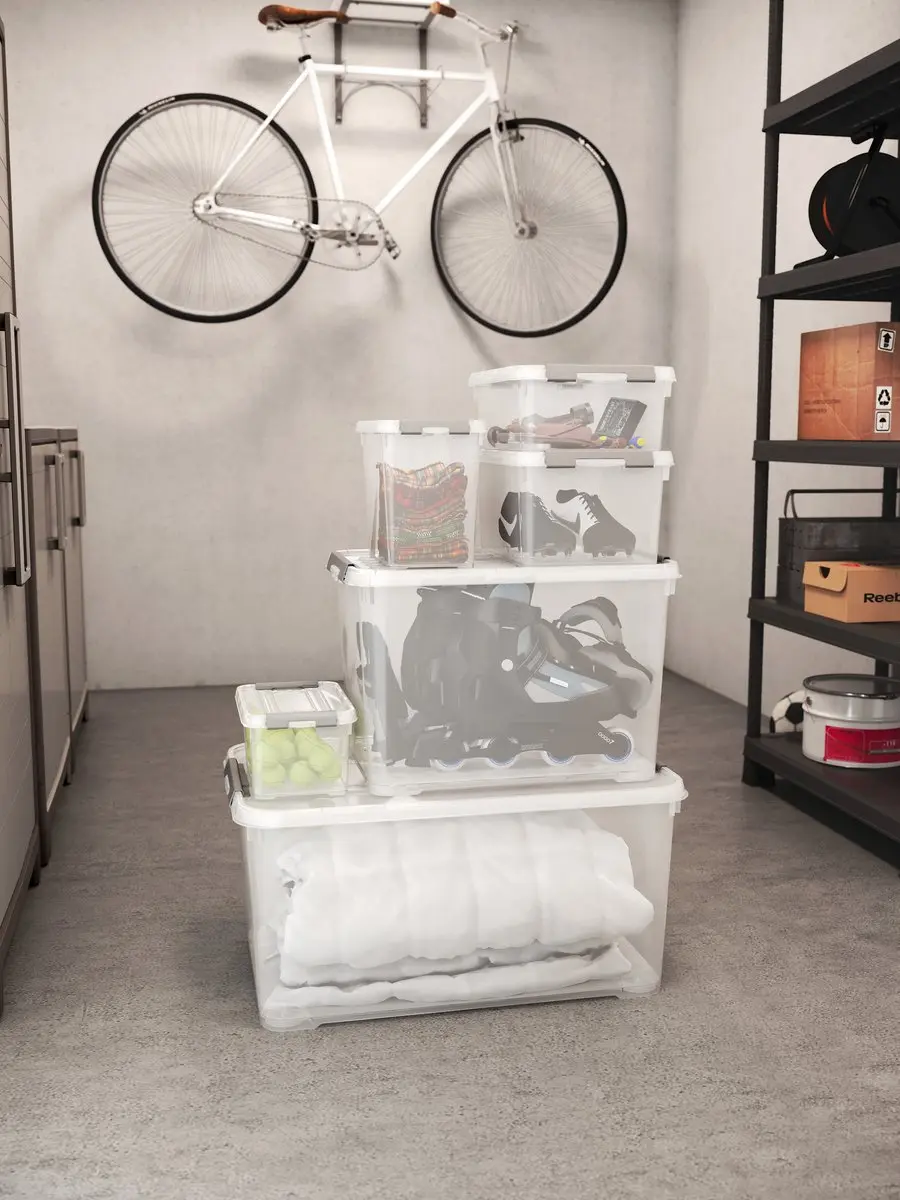Curver Handy+ Opbergbox - 65L - 2 stuks - Transparant met deksel