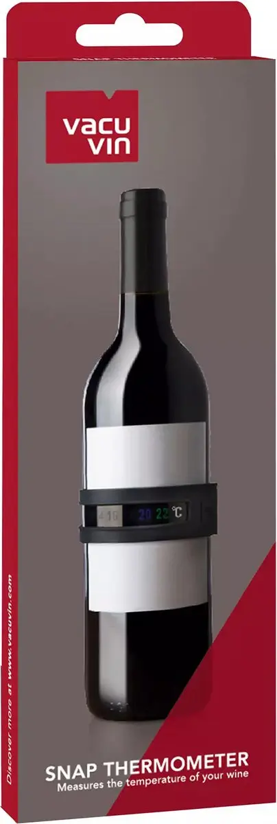 VacuVin Snap Wijnthermometer - Zwart