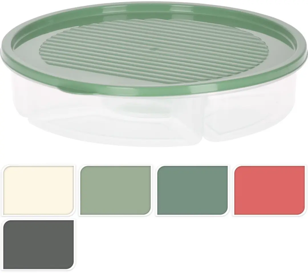 Excellent Houseware opbergdoos kunststof 2000ml meerkleurig rond.